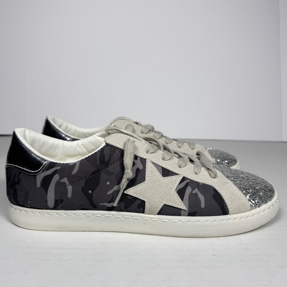 Vintage Havana Bianca Camo Glitter Lace Up Sneakers Sz 11